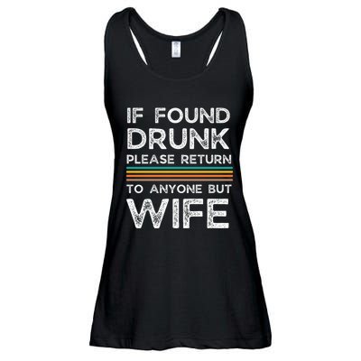 If Found Drunk Please Return To Anyone But Wife Ladies Essential Flowy Tank