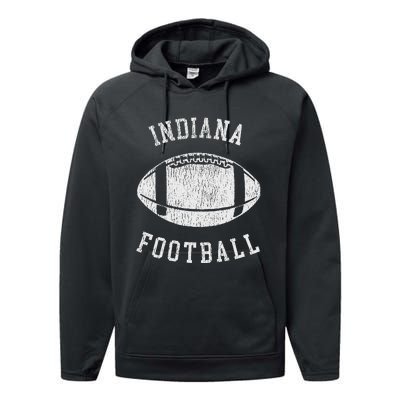 Indiana Football Distressed Vintage 80S Throwback Classic Performance Fleece Hoodie