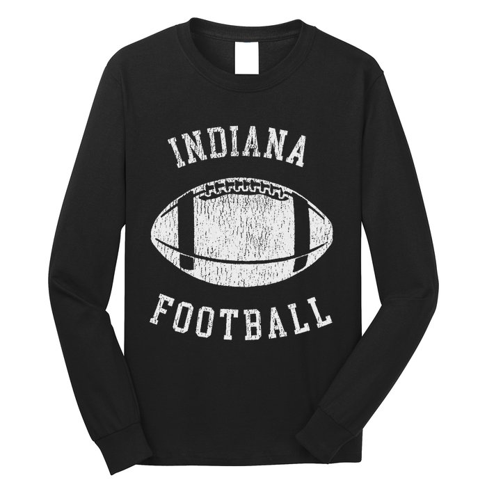 Indiana Football Distressed Vintage 80S Throwback Classic Long Sleeve Shirt