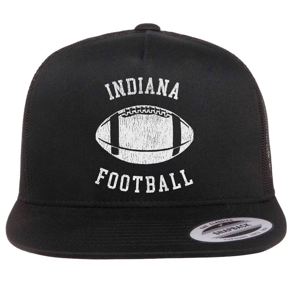 Indiana Football Distressed Vintage 80S Throwback Classic Flat Bill Trucker Hat