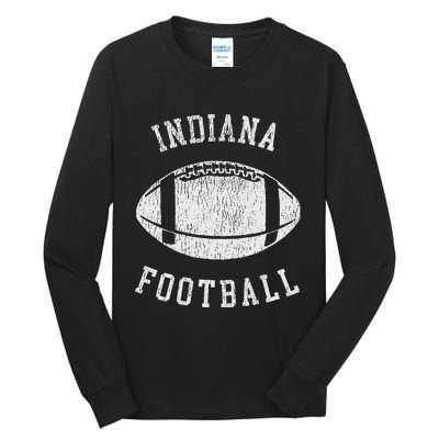 Indiana Football Distressed Vintage 80S Throwback Classic Tall Long Sleeve T-Shirt