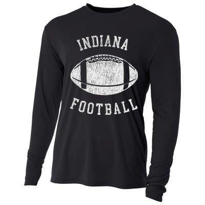 Indiana Football Distressed Vintage 80S Throwback Classic Cooling Performance Long Sleeve Crew