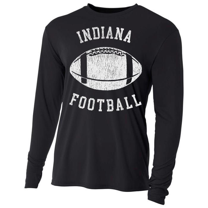 Indiana Football Distressed Vintage 80S Throwback Classic Cooling Performance Long Sleeve Crew