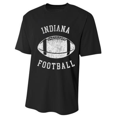 Indiana Football Distressed Vintage 80S Throwback Classic Performance Sprint T-Shirt