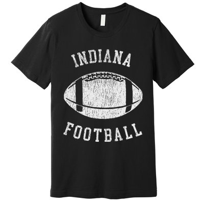 Indiana Football Distressed Vintage 80S Throwback Classic Premium T-Shirt