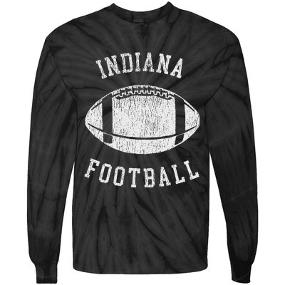 Indiana Football Distressed Vintage 80S Throwback Classic Tie-Dye Long Sleeve Shirt