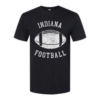 Indiana Football Distressed Vintage 80S Throwback Classic Softstyle CVC T-Shirt