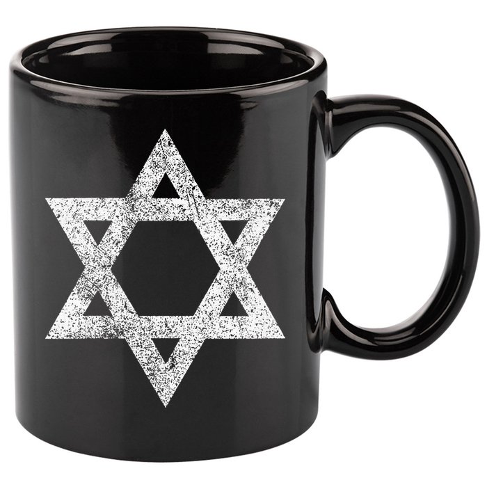Israel flag distressed Star of David symbol Jewish Israeli  11oz C Handle Ceramic Mug