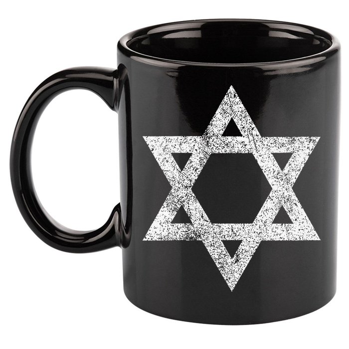 Israel flag distressed Star of David symbol Jewish Israeli  11oz C Handle Ceramic Mug