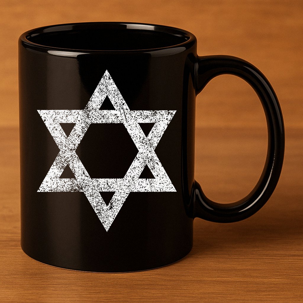 Israel flag distressed Star of David symbol Jewish Israeli  11oz C Handle Ceramic Mug