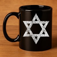 Israel flag distressed Star of David symbol Jewish Israeli  11oz C Handle Ceramic Mug