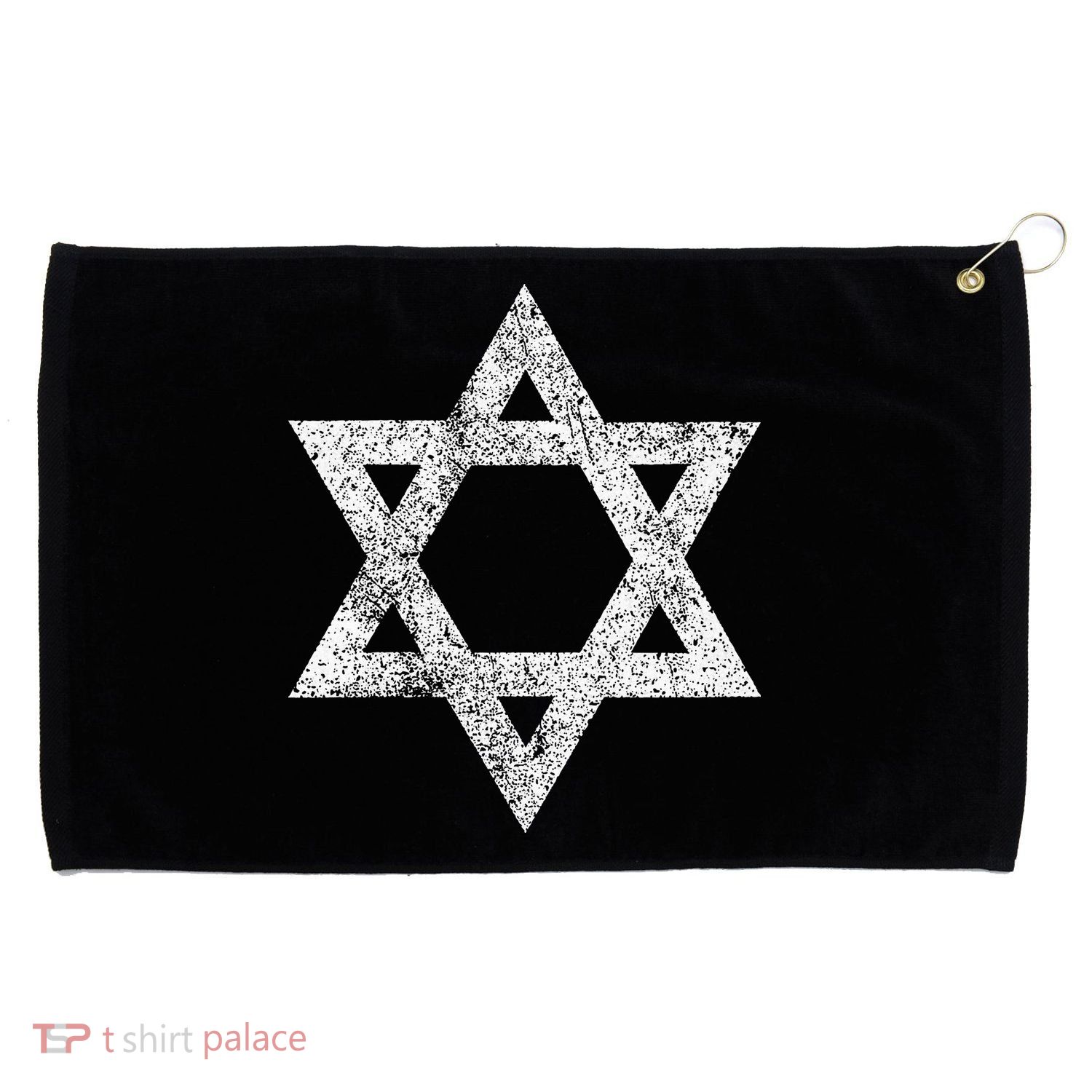 Israel flag distressed Star of David symbol Jewish Israeli  Grommeted Golf Towel
