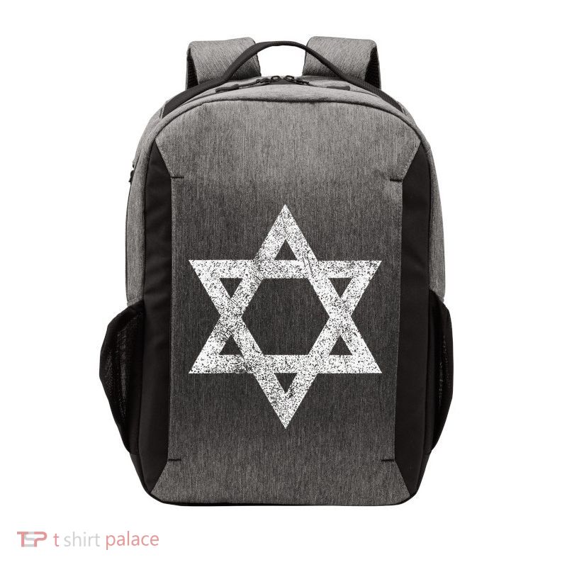 Israel flag distressed Star of David symbol Jewish Israeli  Vector Backpack