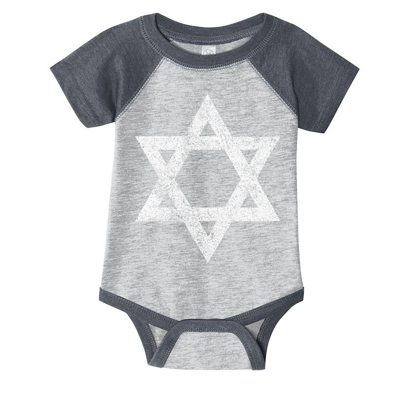 Israel flag distressed Star of David symbol Jewish Israeli  Infant Baby Jersey Bodysuit