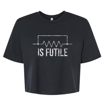 Is Futile Electrician Tools Wireman Wiring Mechanic Bella+Canvas Jersey Crop Tee