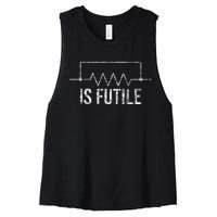 Is Futile Electrician Tools Wireman Wiring Mechanic Women's Racerback Cropped Tank