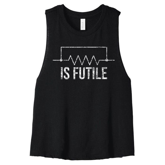 Is Futile Electrician Tools Wireman Wiring Mechanic Women's Racerback Cropped Tank