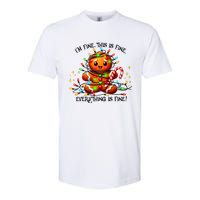 IM Fine Everything Is Fine Gingerbread Christmas Lights Softstyle CVC T-Shirt