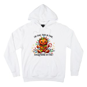 IM Fine Everything Is Fine Gingerbread Christmas Lights Hoodie