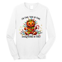 IM Fine Everything Is Fine Gingerbread Christmas Lights Long Sleeve Shirt