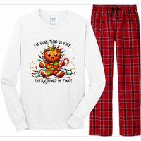 IM Fine Everything Is Fine Gingerbread Christmas Lights Long Sleeve Pajama Set