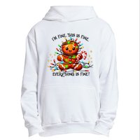 IM Fine Everything Is Fine Gingerbread Christmas Lights Urban Pullover Hoodie