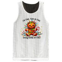 IM Fine Everything Is Fine Gingerbread Christmas Lights Mesh Reversible Basketball Jersey Tank