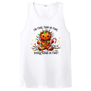 IM Fine Everything Is Fine Gingerbread Christmas Lights PosiCharge Competitor Tank