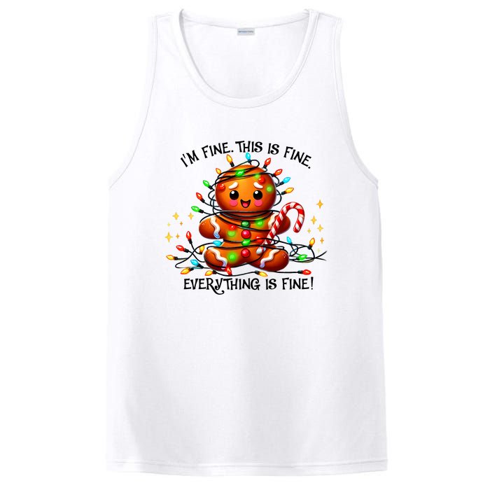 IM Fine Everything Is Fine Gingerbread Christmas Lights PosiCharge Competitor Tank