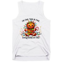 IM Fine Everything Is Fine Gingerbread Christmas Lights Tank Top