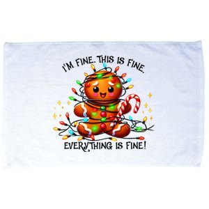 IM Fine Everything Is Fine Gingerbread Christmas Lights Microfiber Hand Towel