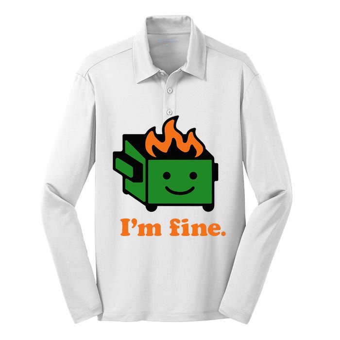 IM Fine EverythingS Fine Lil Dumpster Fire Silk Touch Performance Long Sleeve Polo