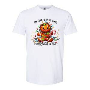 IM Fine Everything Is Fine Gingerbread Christmas Lights Softstyle CVC T-Shirt