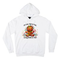 IM Fine Everything Is Fine Gingerbread Christmas Lights Hoodie