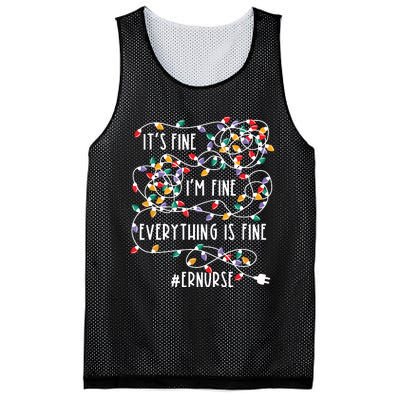 Im Fine Everything Is Fine Christmas Lights Er Nurse Life Mesh Reversible Basketball Jersey Tank