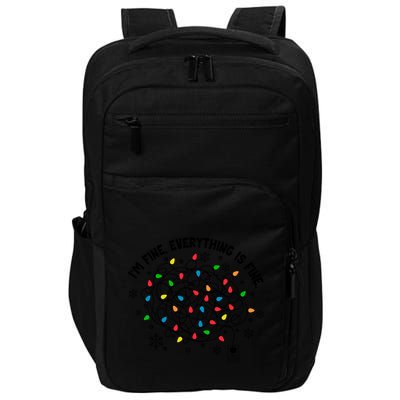IM Fine Everything Is Fine Christmas Tree Lights Party Gift Impact Tech Backpack