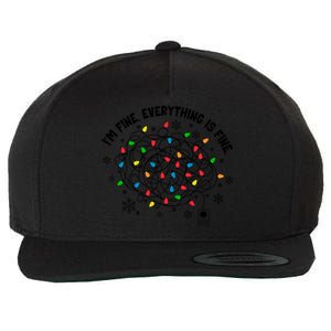 IM Fine Everything Is Fine Christmas Tree Lights Party Gift Wool Snapback Cap