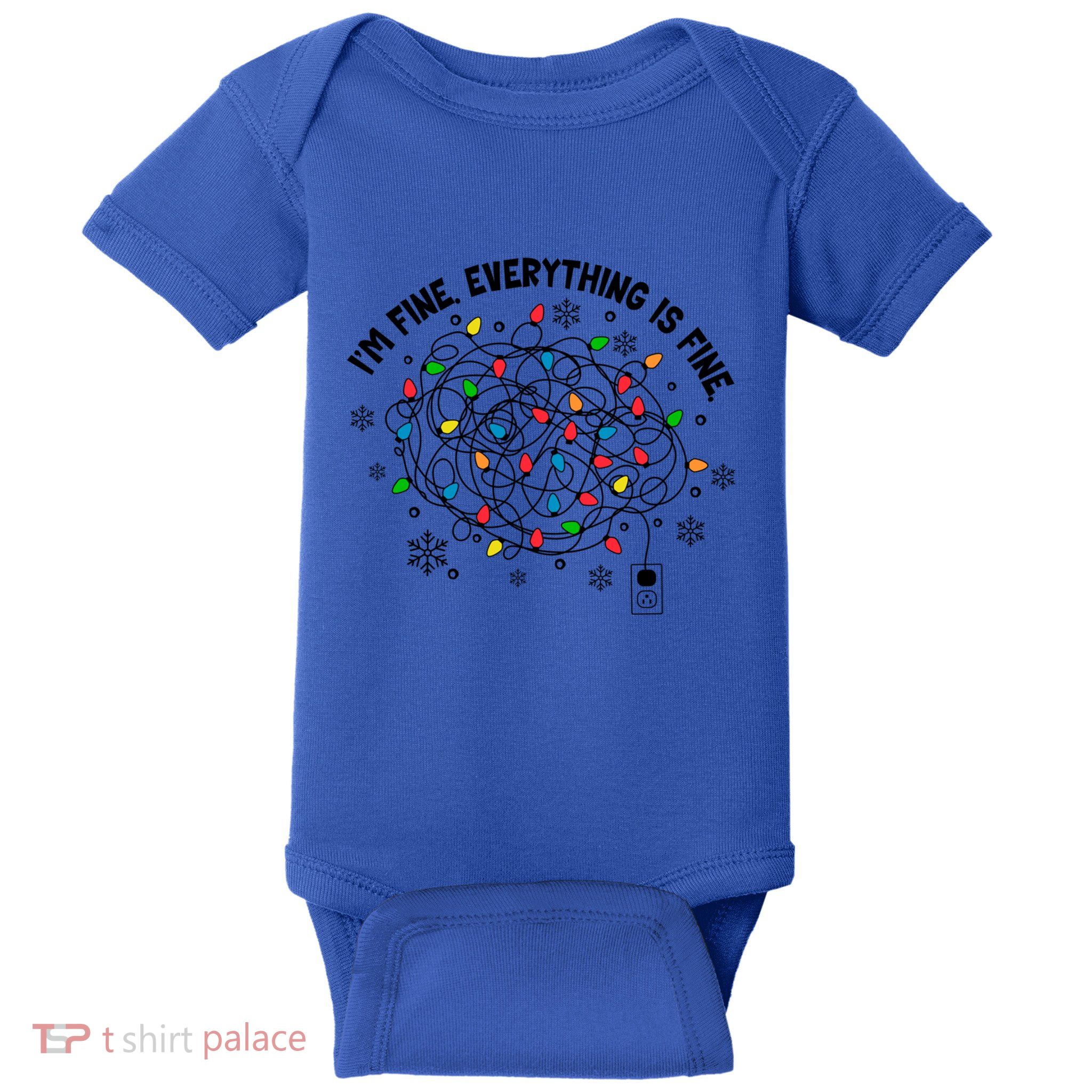 IM Fine Everything Is Fine Christmas Tree Lights Party Gift Baby Bodysuit