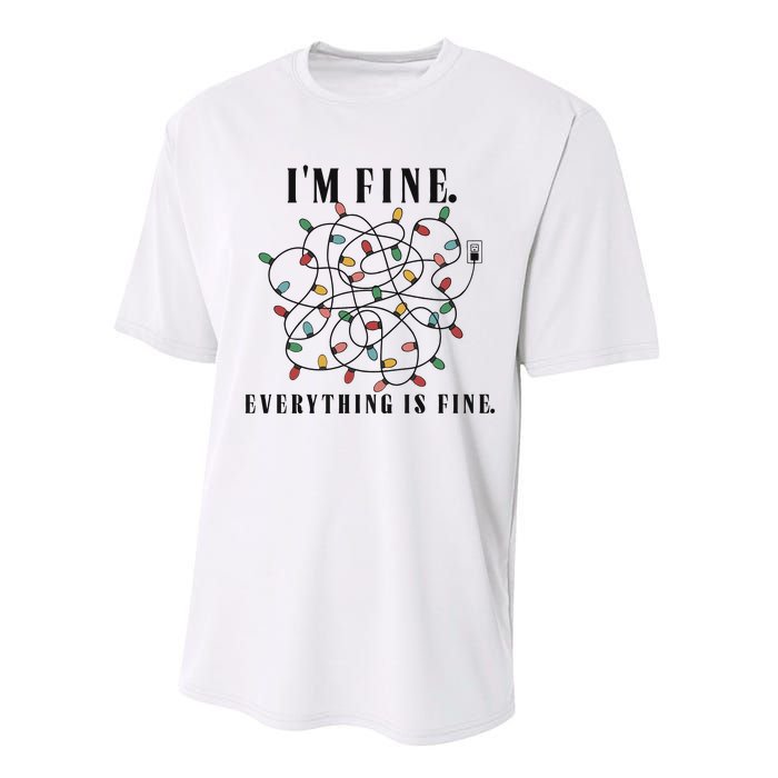 Im Fine Everything Is Fine Christmas Performance Sprint T-Shirt