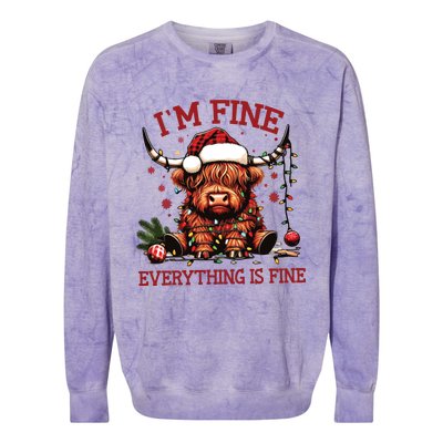 IM Fine Everything Is Fine Funny Christmas Colorblast Crewneck Sweatshirt