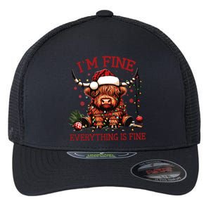 IM Fine Everything Is Fine Funny Christmas Flexfit Unipanel Trucker Cap