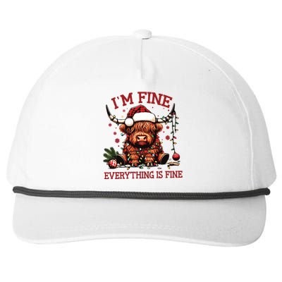 IM Fine Everything Is Fine Funny Christmas Snapback Five-Panel Rope Hat