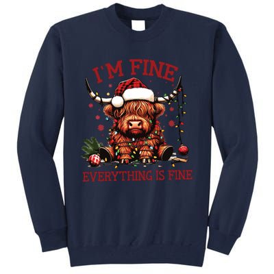 IM Fine Everything Is Fine Funny Christmas Tall Sweatshirt