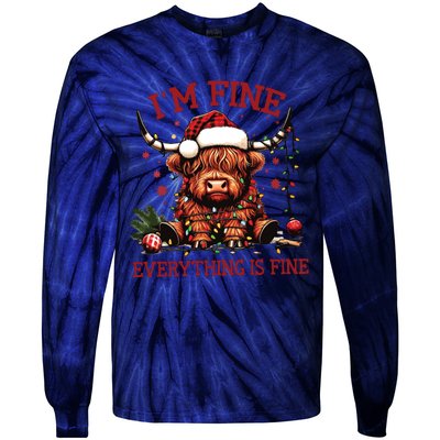 IM Fine Everything Is Fine Funny Christmas Tie-Dye Long Sleeve Shirt