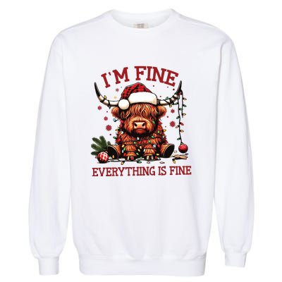 IM Fine Everything Is Fine Funny Christmas Garment-Dyed Sweatshirt