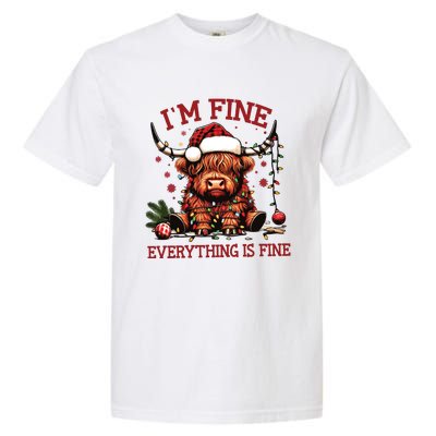 IM Fine Everything Is Fine Funny Christmas Garment-Dyed Heavyweight T-Shirt