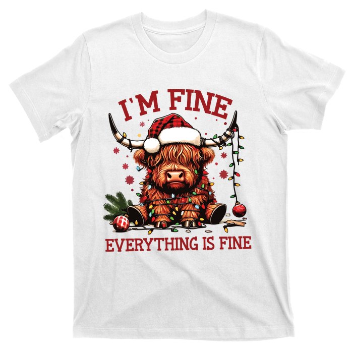 IM Fine Everything Is Fine Funny Christmas T-Shirt