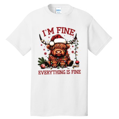 IM Fine Everything Is Fine Funny Christmas Tall T-Shirt