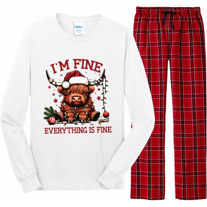 IM Fine Everything Is Fine Funny Christmas Long Sleeve Pajama Set