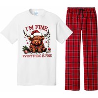 IM Fine Everything Is Fine Funny Christmas Pajama Set